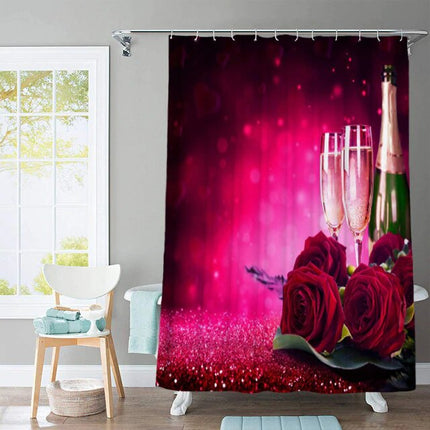 Romantisk rosa dusjforheng med roser