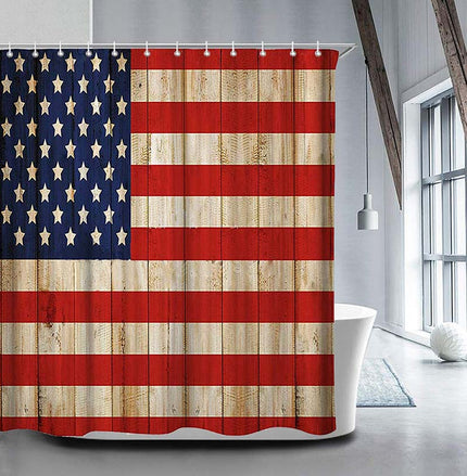 Dusjforheng med amerikansk flagg design