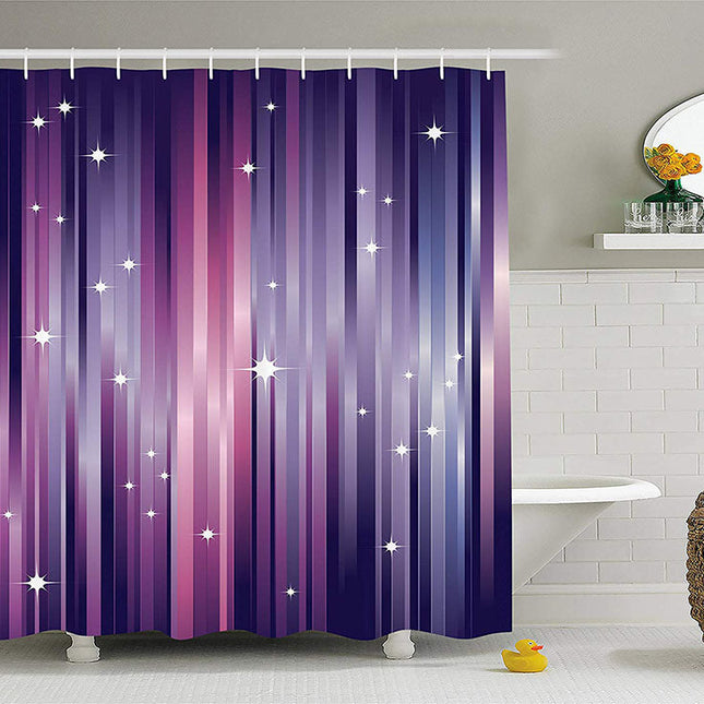 Lilla dusjforheng med stjernemotiv