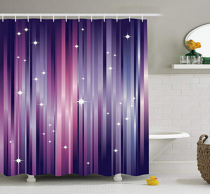 Lilla dusjforheng med stjernemotiv