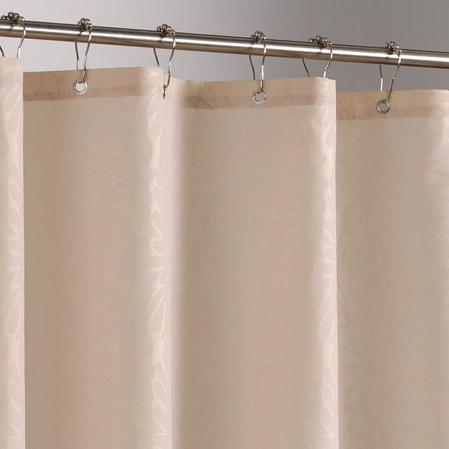 Ensfarget kremfarget dusjforheng for bad
