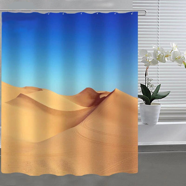Dusjforheng med ørken sanddyner motiv