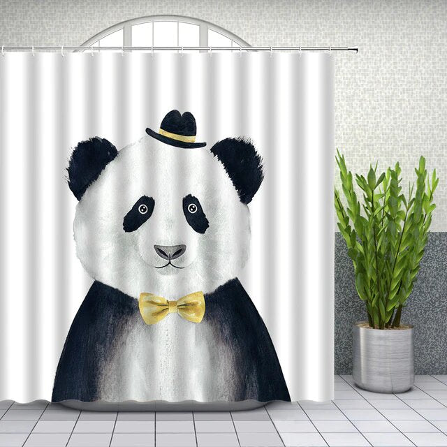 Dusjforheng med elegant panda motiv