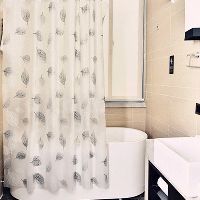 Dusjforheng med blader i skandinavisk stil
