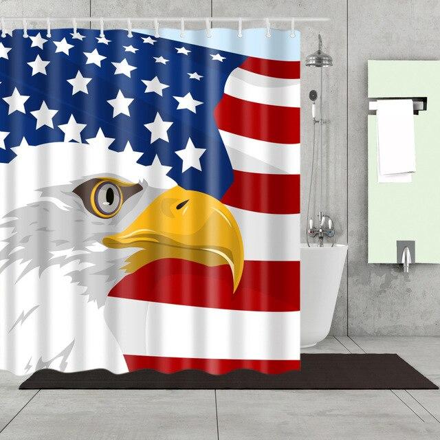 Dusjforheng med ørn og USA-flagg