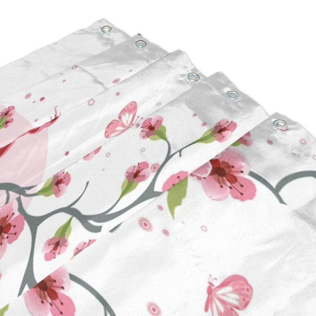 Asiatisk dusjforheng med kirsebærblomster