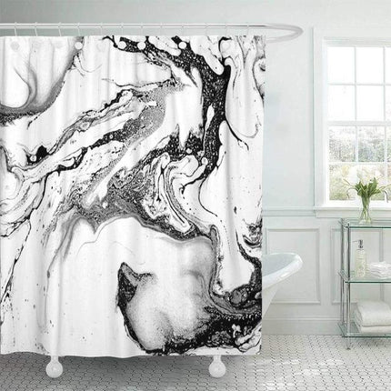 Dusjforheng med abstrakt marmor design