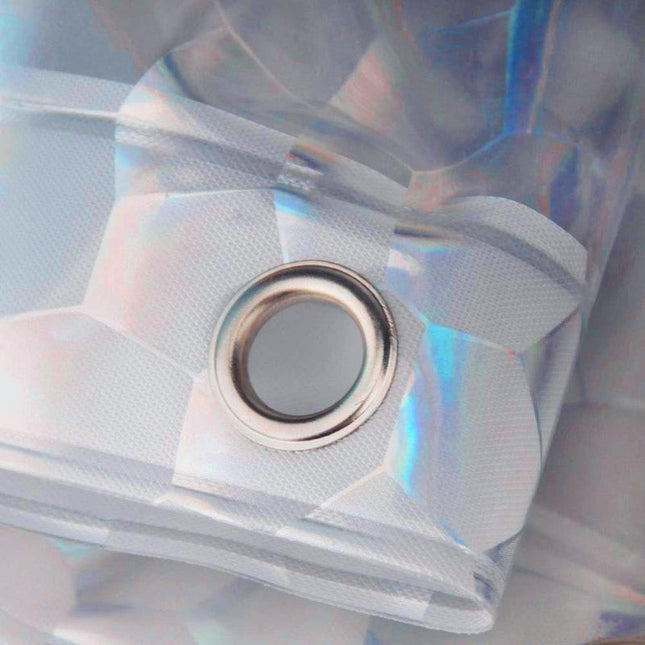 Dusjforheng med vekter i bunnen