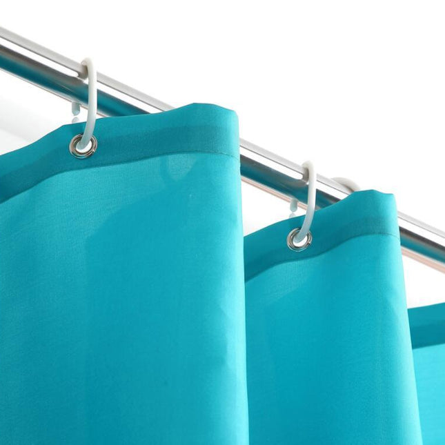 Vanntett turkisblått dusjforheng i polyester