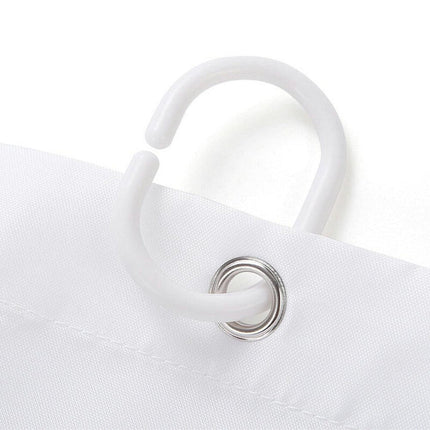 Dusjforheng med landlig idyllisk hyttemotiv