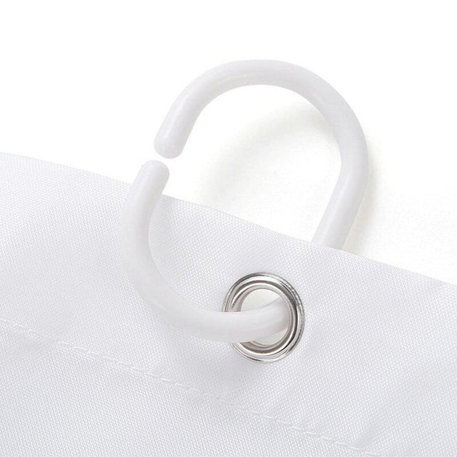 Dusjforheng med landlig idyllisk hyttemotiv