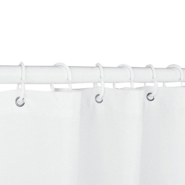 Dusjforheng med landlig idyllisk hyttemotiv