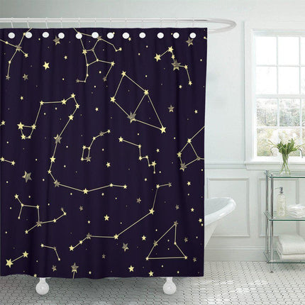 Dusjforheng med astronomisk stjernekart motiv