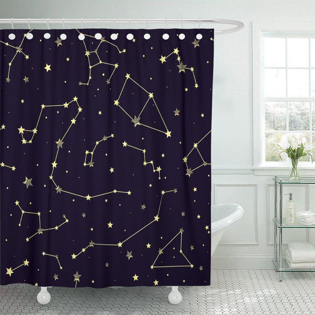 Dusjforheng med astronomisk stjernekart motiv