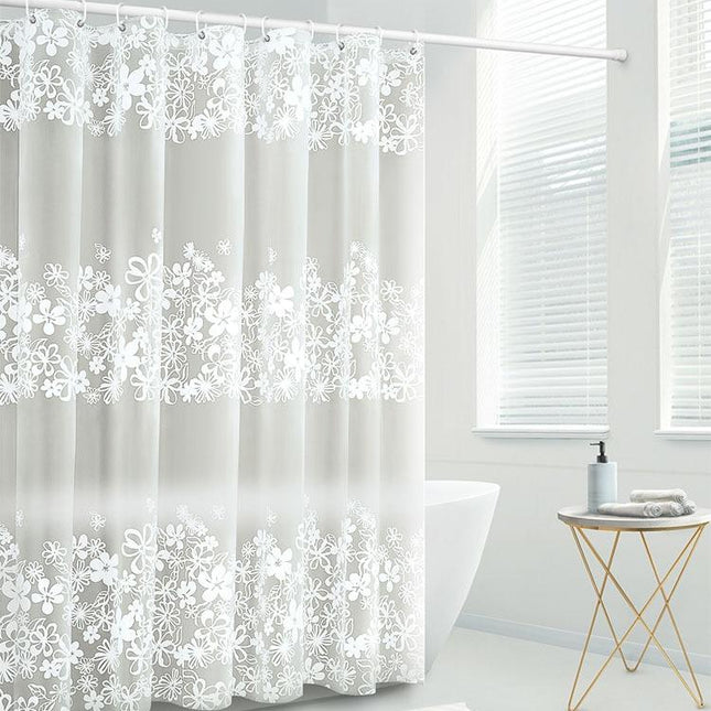 Halvtransparent dusjforheng med elegant mønster