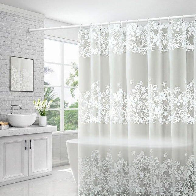 Halvtransparent dusjforheng med elegant mønster