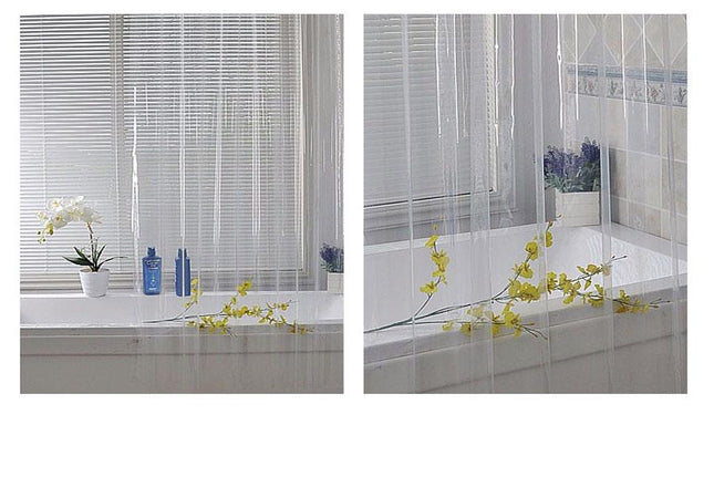 Helt gjennomsiktig dusjforheng i vinyl