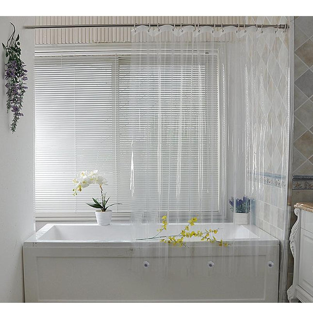 Helt gjennomsiktig dusjforheng i vinyl