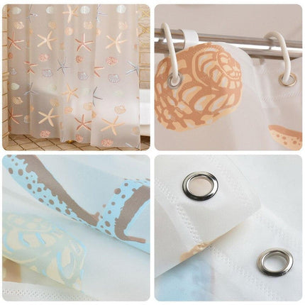 Gjennomsiktig dusjforheng med skjellmønster