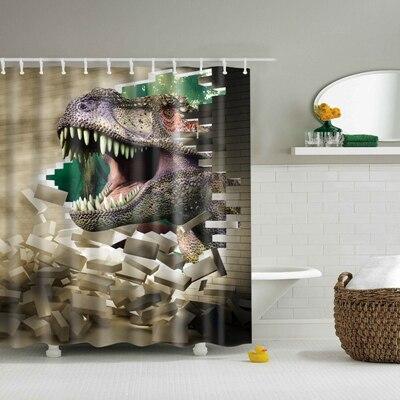 Dusjforheng med T-Rex 3D-effekt